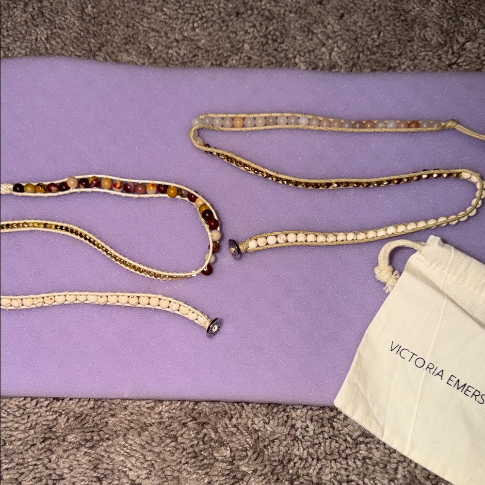 Victoria Emerson Bundle Multicolor and Cream Beaded Bracelets
